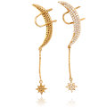 Hot Jewerlry 925 Silver Moon and Star Ear Clip/Earring/Aretes